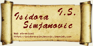 Isidora Simjanović vizit kartica